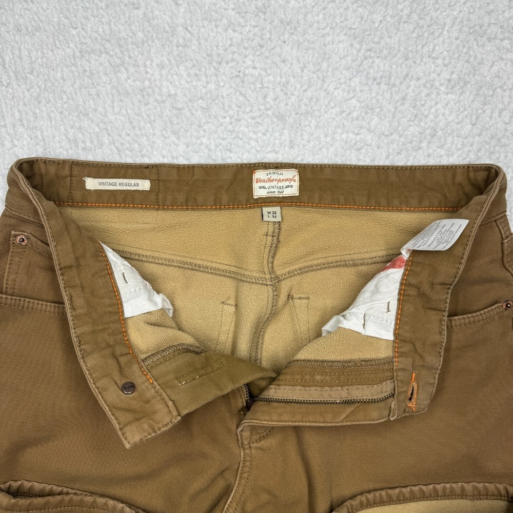 Weatherproof Vintage Fleece Lined Pant Fleece Lining Stretch Canvas Men's 34x32 - Picture 4 of 15